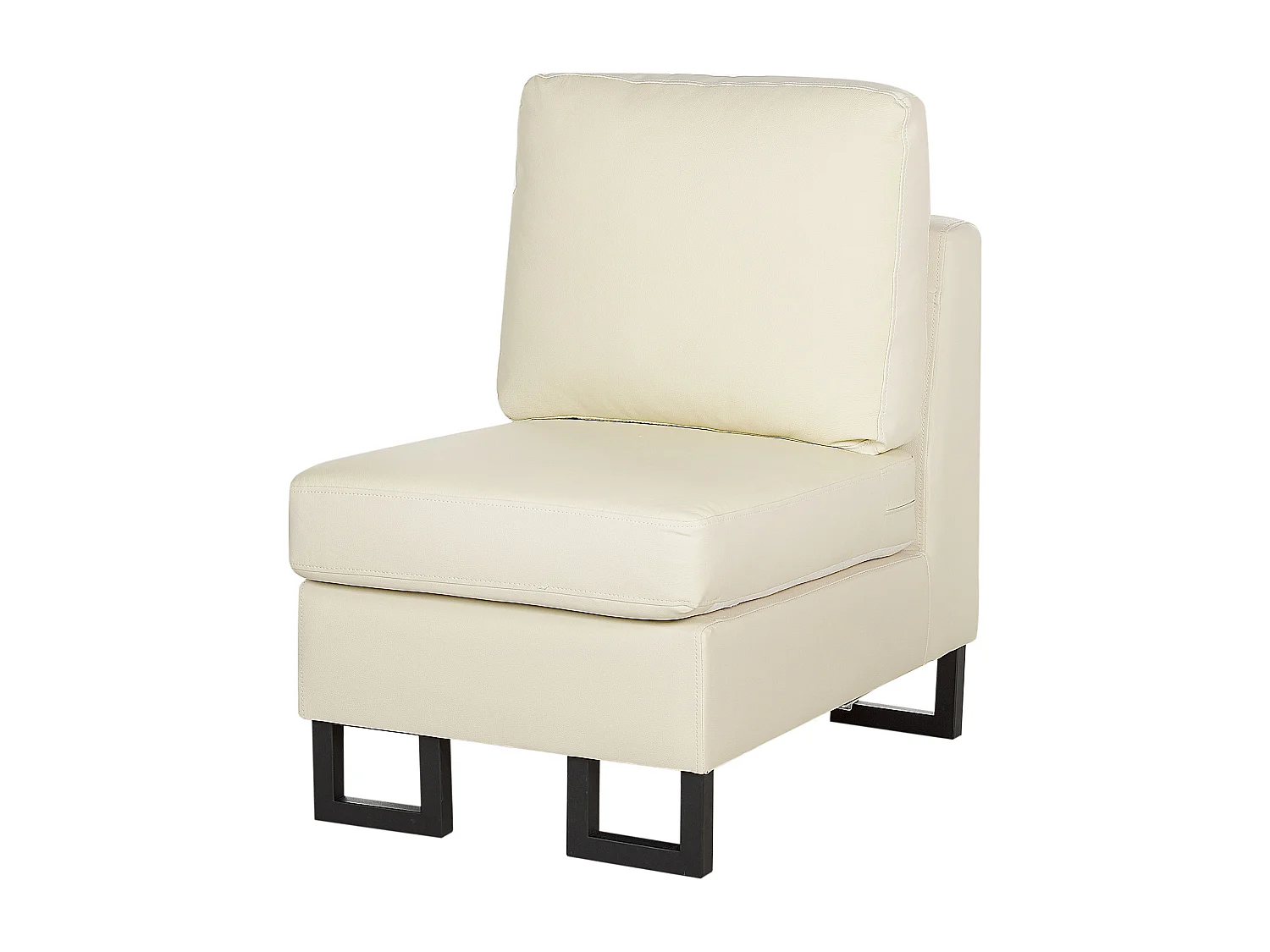 Canapé d'angle STOCKHOLM Cuir Crème 6 places Côté gauche