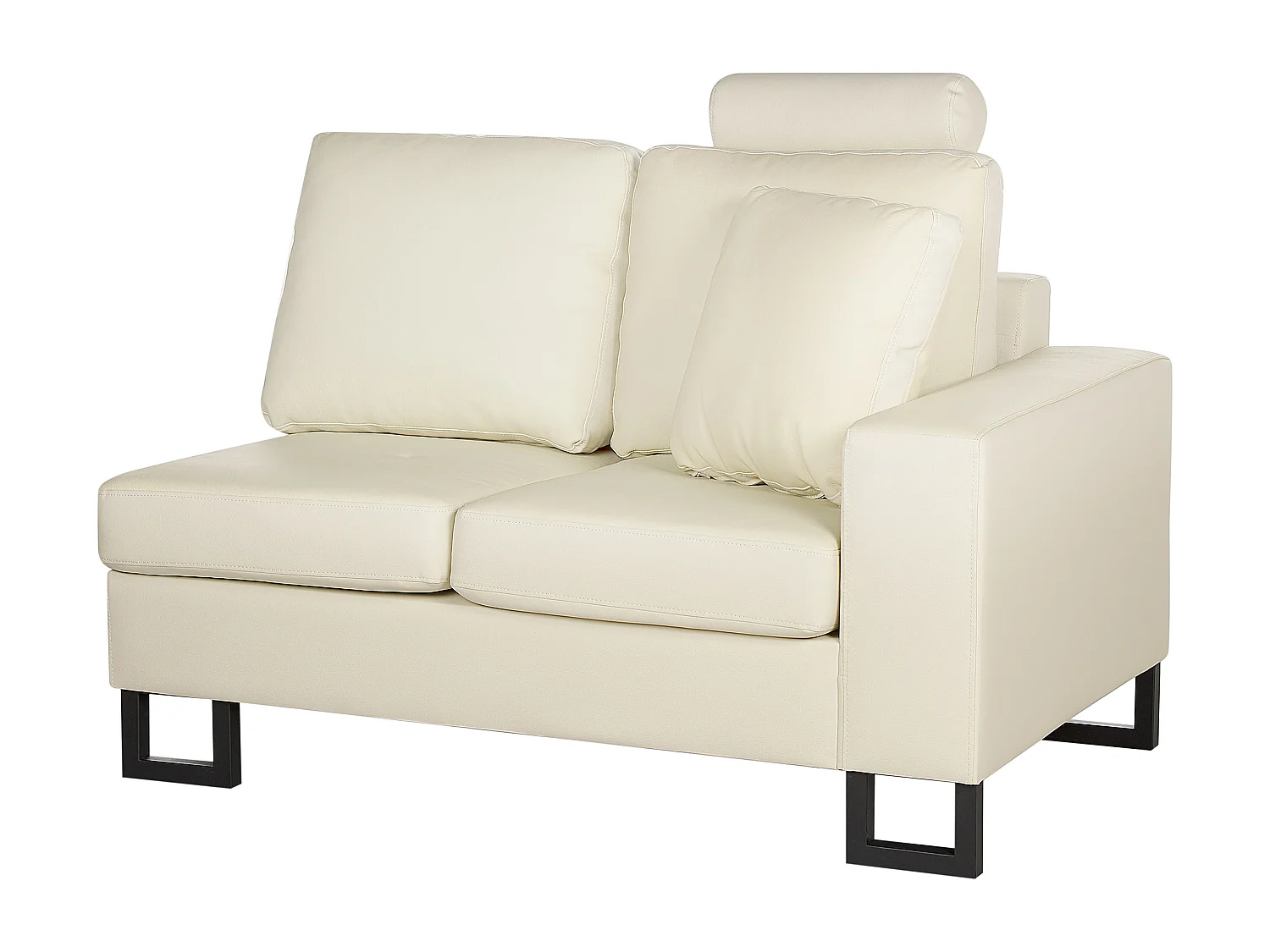 Canapé d'angle STOCKHOLM Cuir Crème 6 places Côté gauche