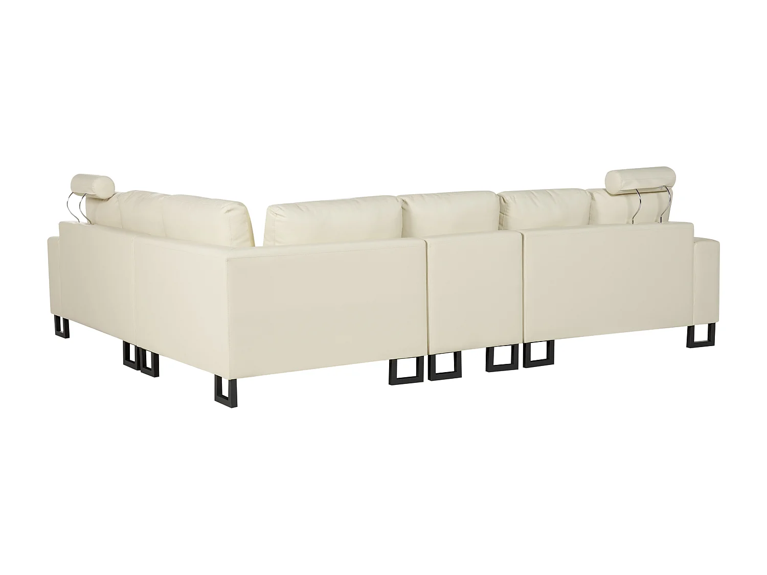 6-Sitzer Ecksofa Leder creme linksseitig STOCKHOLM II