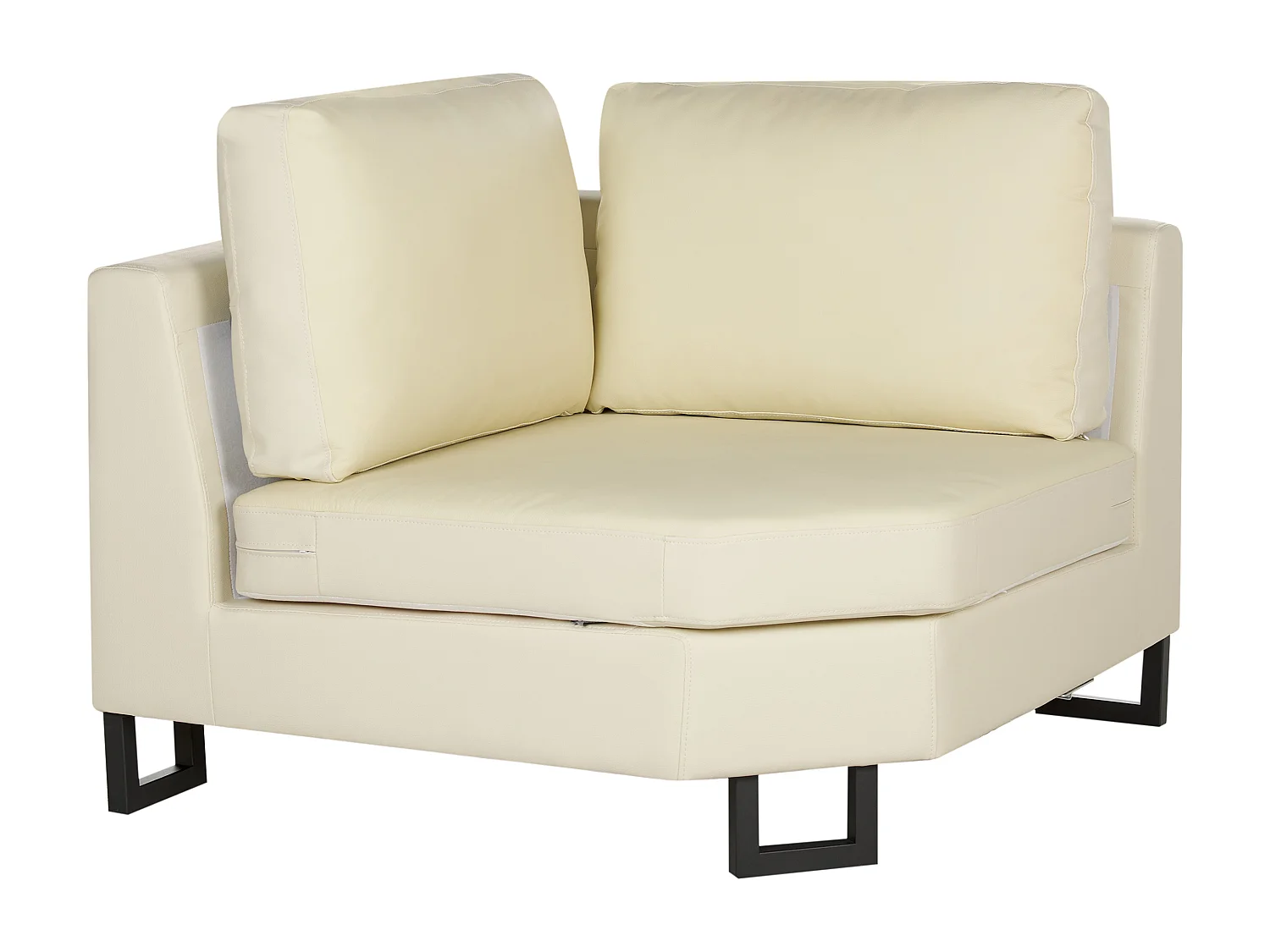 6-Sitzer Ecksofa Leder creme linksseitig STOCKHOLM II