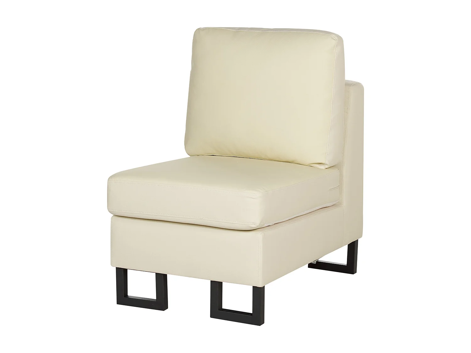 Canapé d'Angle à Gauche avec Appui-Tête Réglable Taies Lavables en Cuir Beige Crème Stockholm II