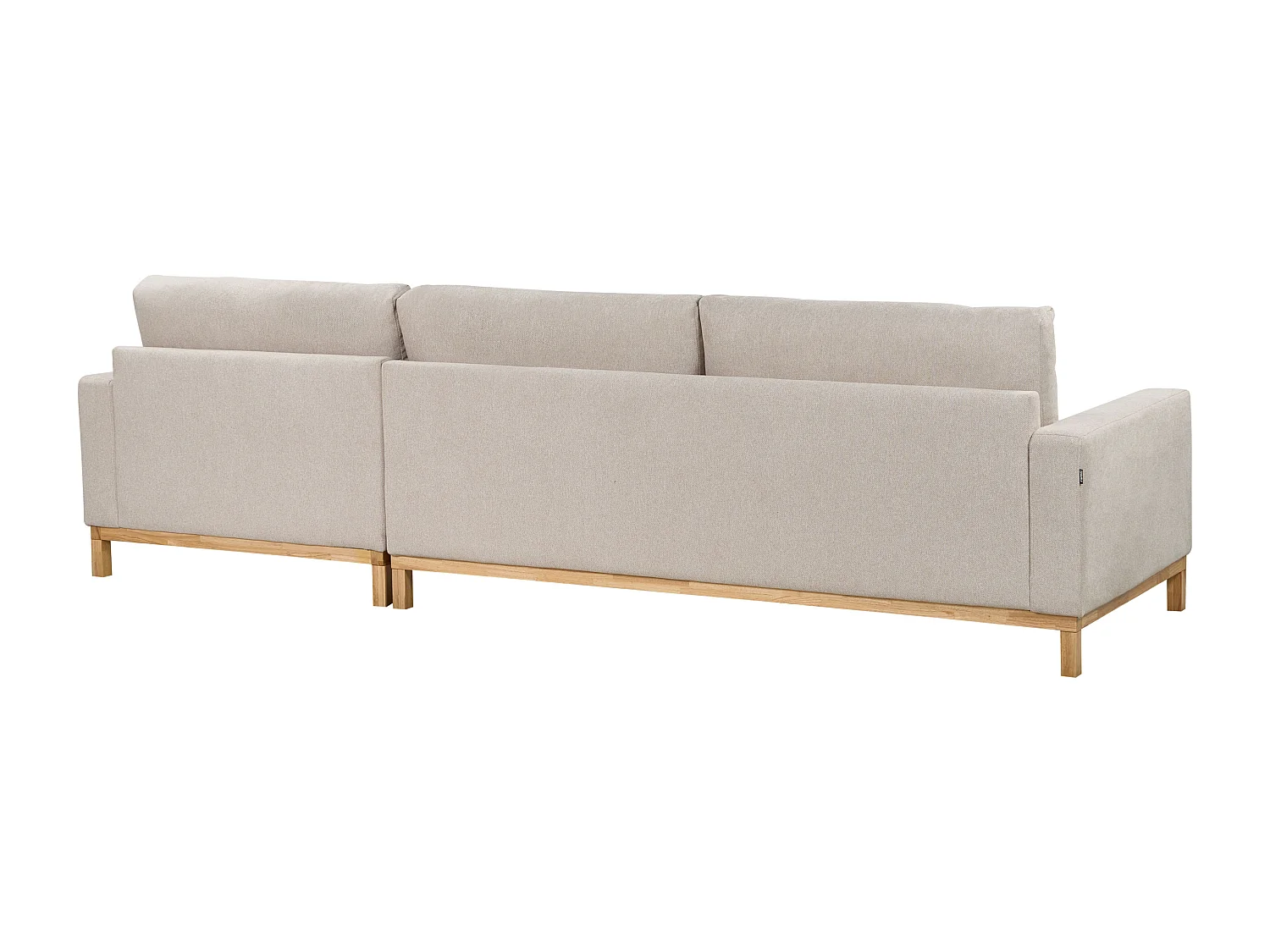 Canapé d'Angle à droite en Tissu Pieds en Bois Beige Siggard