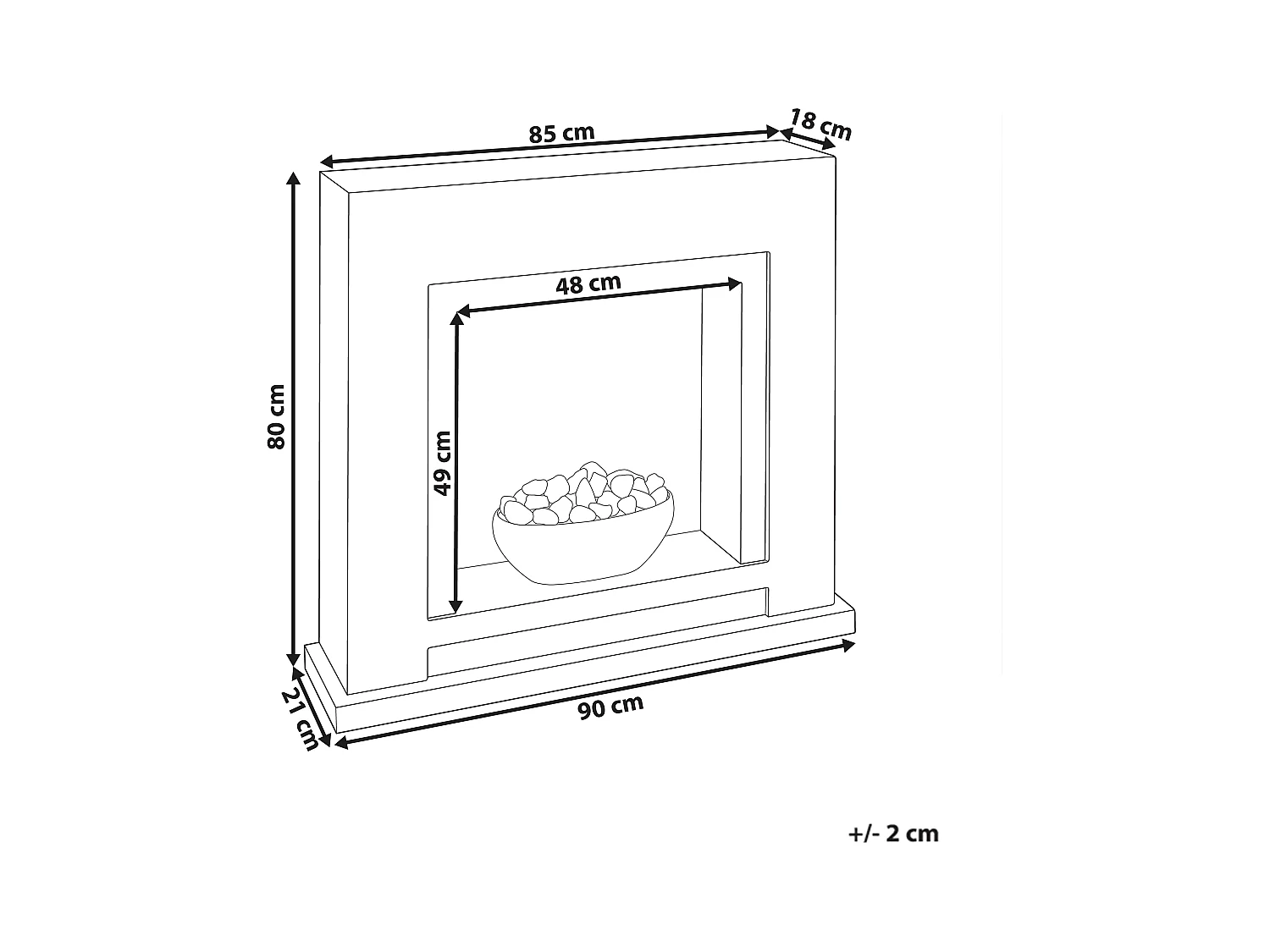 Elektrokamin mit Heizfunktion SAHARA Beige
