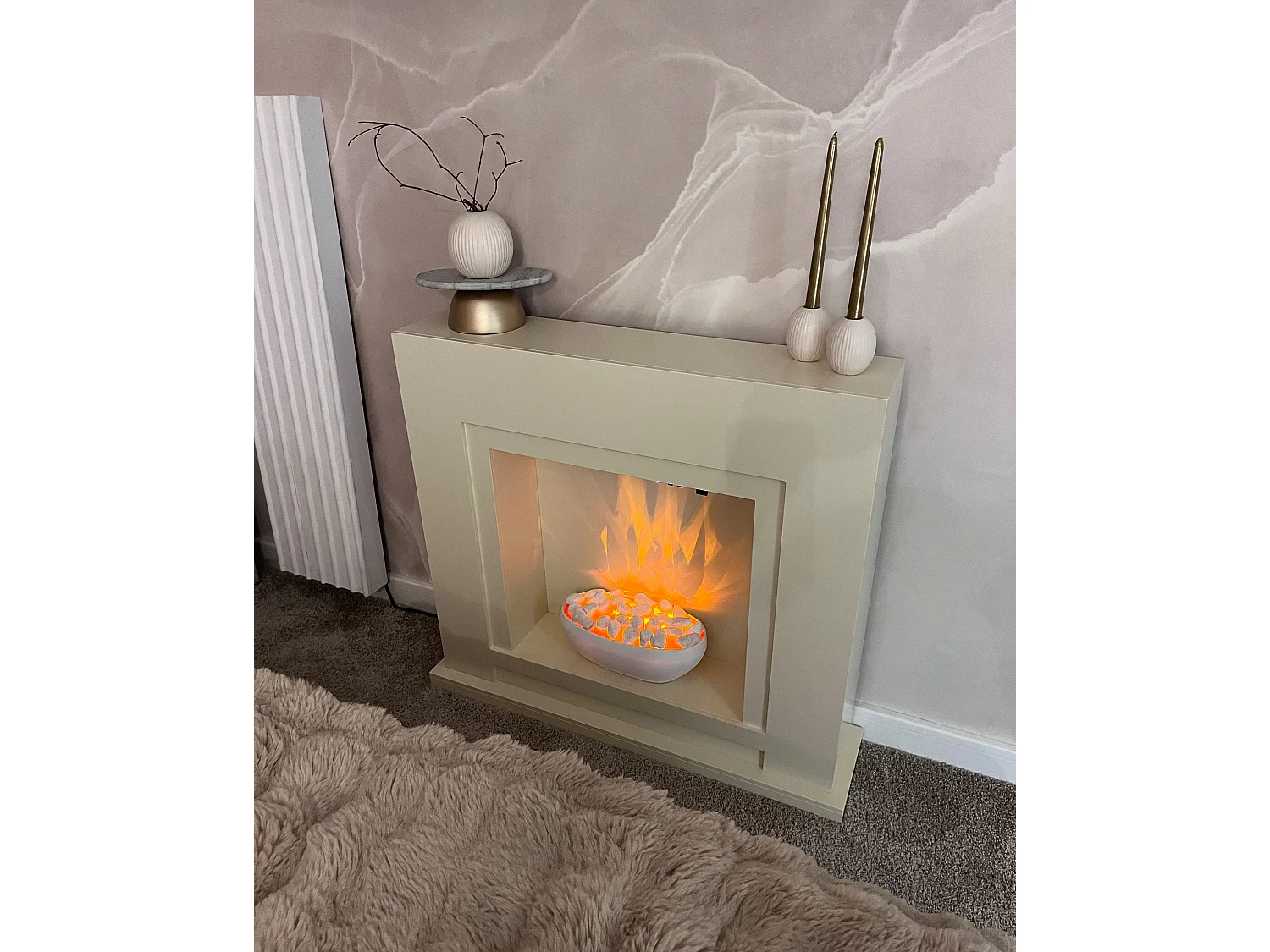 Chauffage de cheminée électrique SAHARA Beige