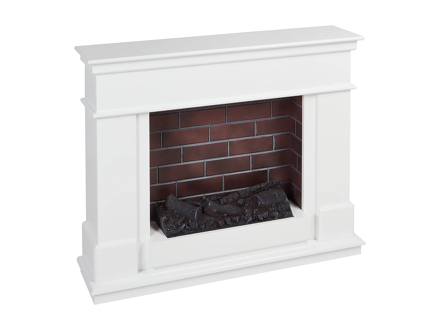 Chauffage de cheminée électrique NAMIB Avec télécommande Blanc