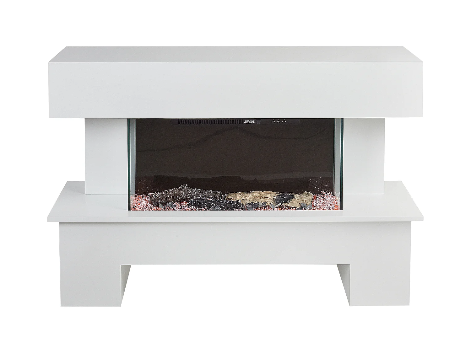 Chauffage de cheminée électrique KALAHARI Avec télécommande Blanc