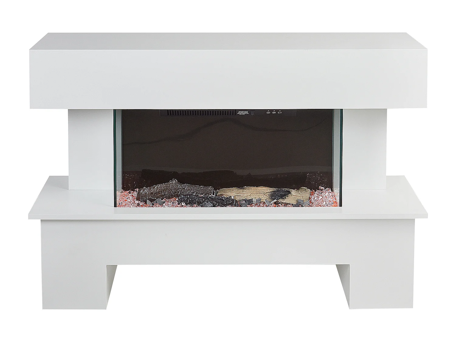 Chauffage de cheminée électrique KALAHARI Avec télécommande Blanc