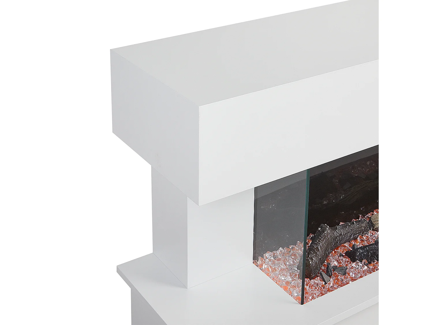 Chauffage de cheminée électrique KALAHARI Avec télécommande Blanc