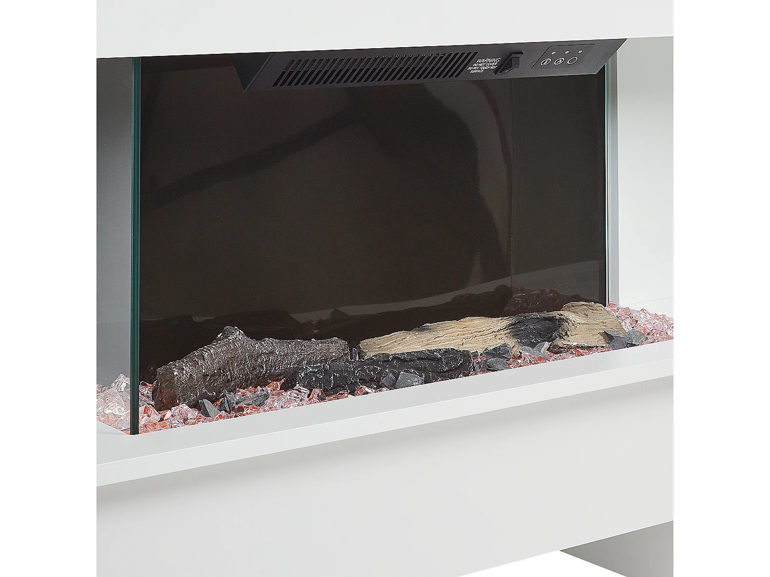 Chauffage de cheminée électrique KALAHARI Avec télécommande Blanc