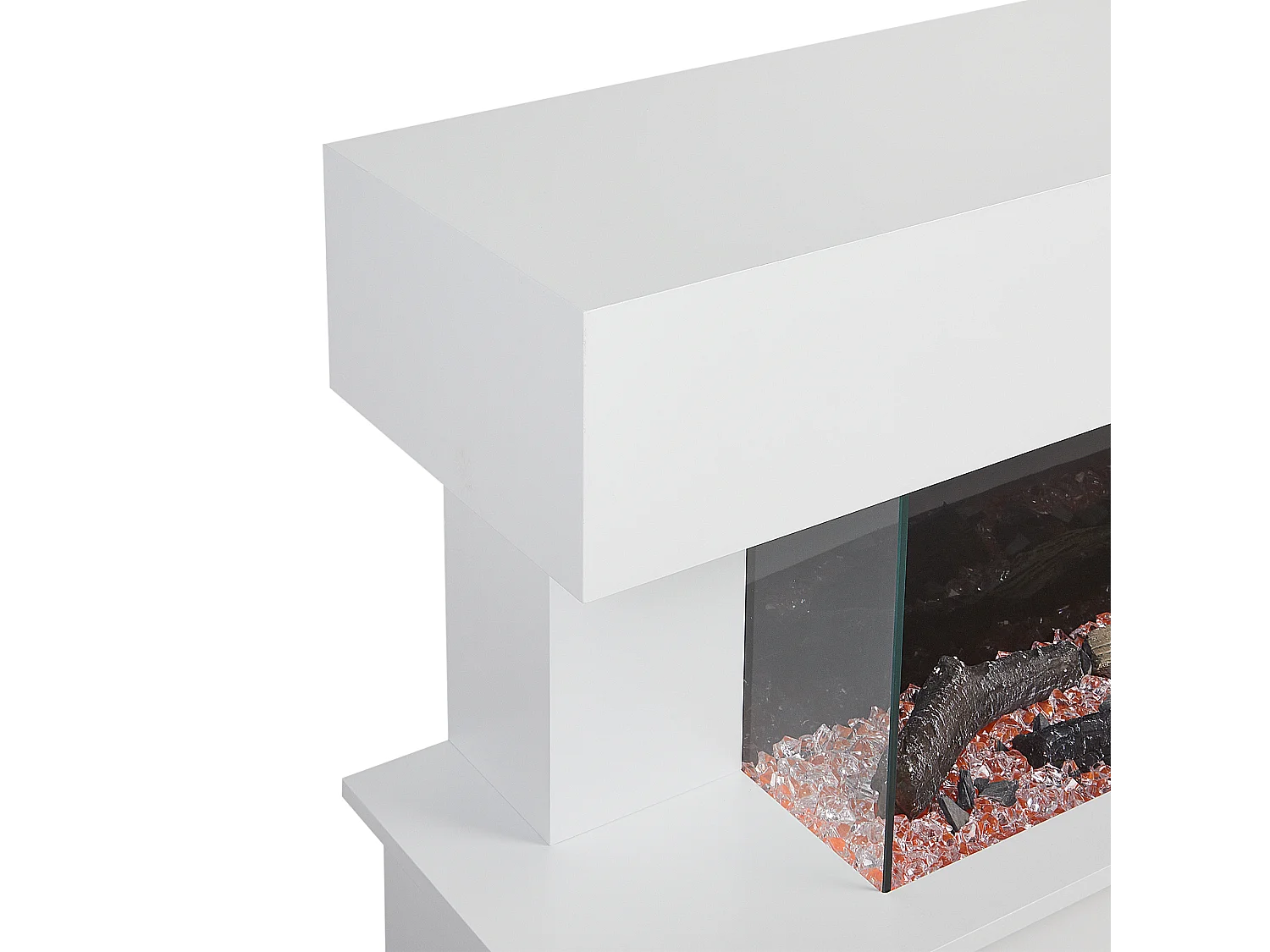 Chauffage de cheminée électrique KALAHARI Avec télécommande Blanc