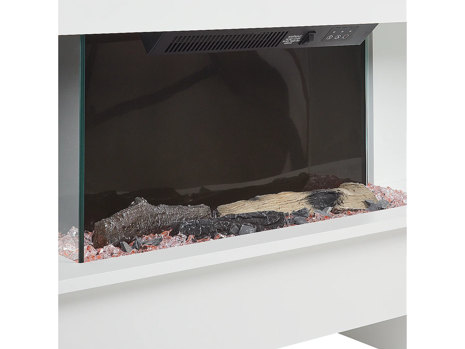 Chauffage de cheminée électrique KALAHARI Avec télécommande Blanc