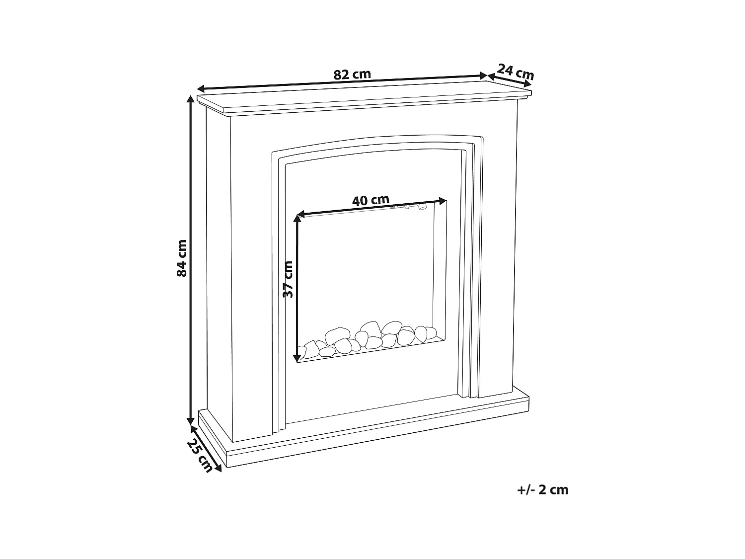 Chauffage de cheminée électrique NYIRI Blanc