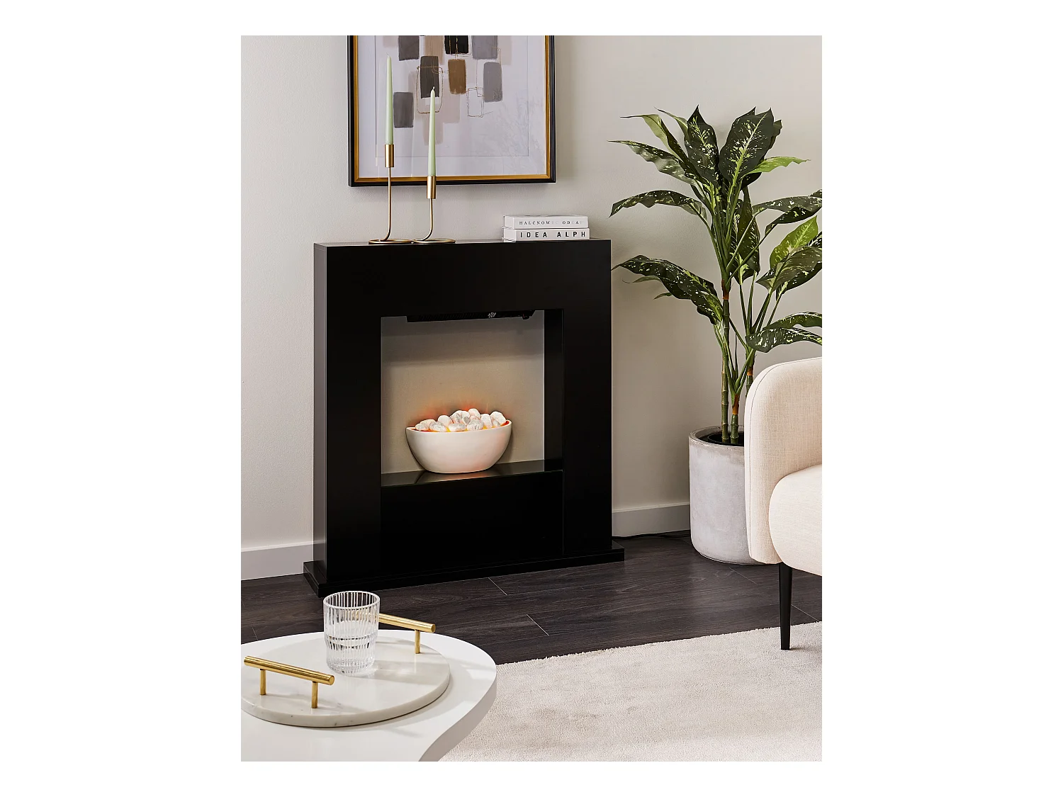 Chauffage de cheminée électrique DJURAB Noir