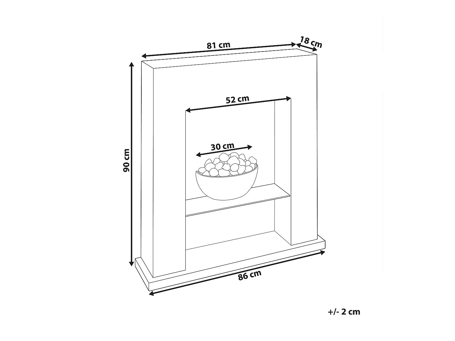 Chauffage de cheminée électrique DJURAB Noir