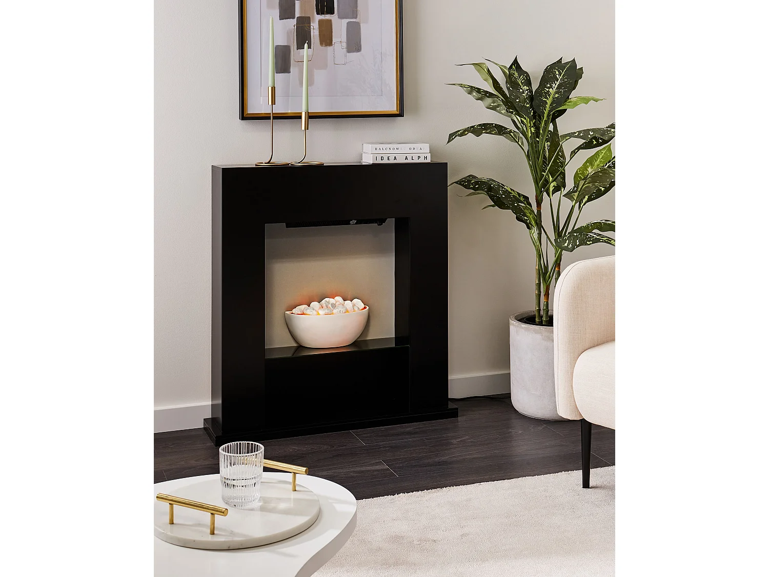 Elektrokamin mit Heizfunktion DJURAB Schwarz