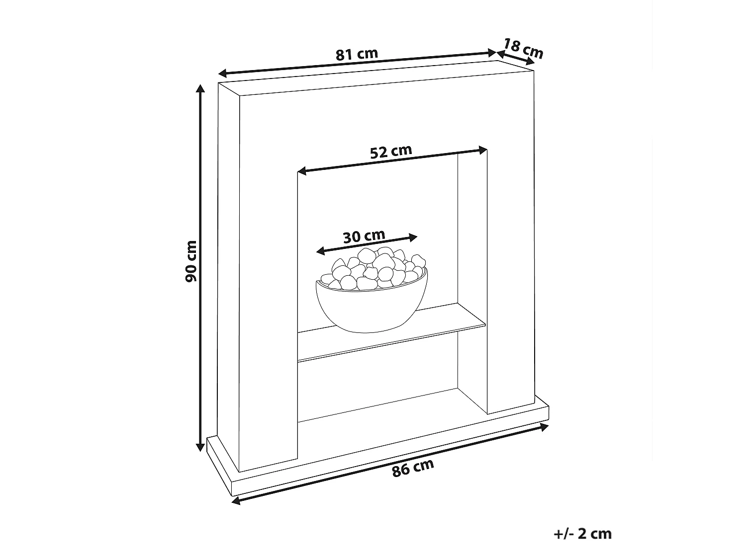 Chauffage de cheminée électrique DJURAB Noir