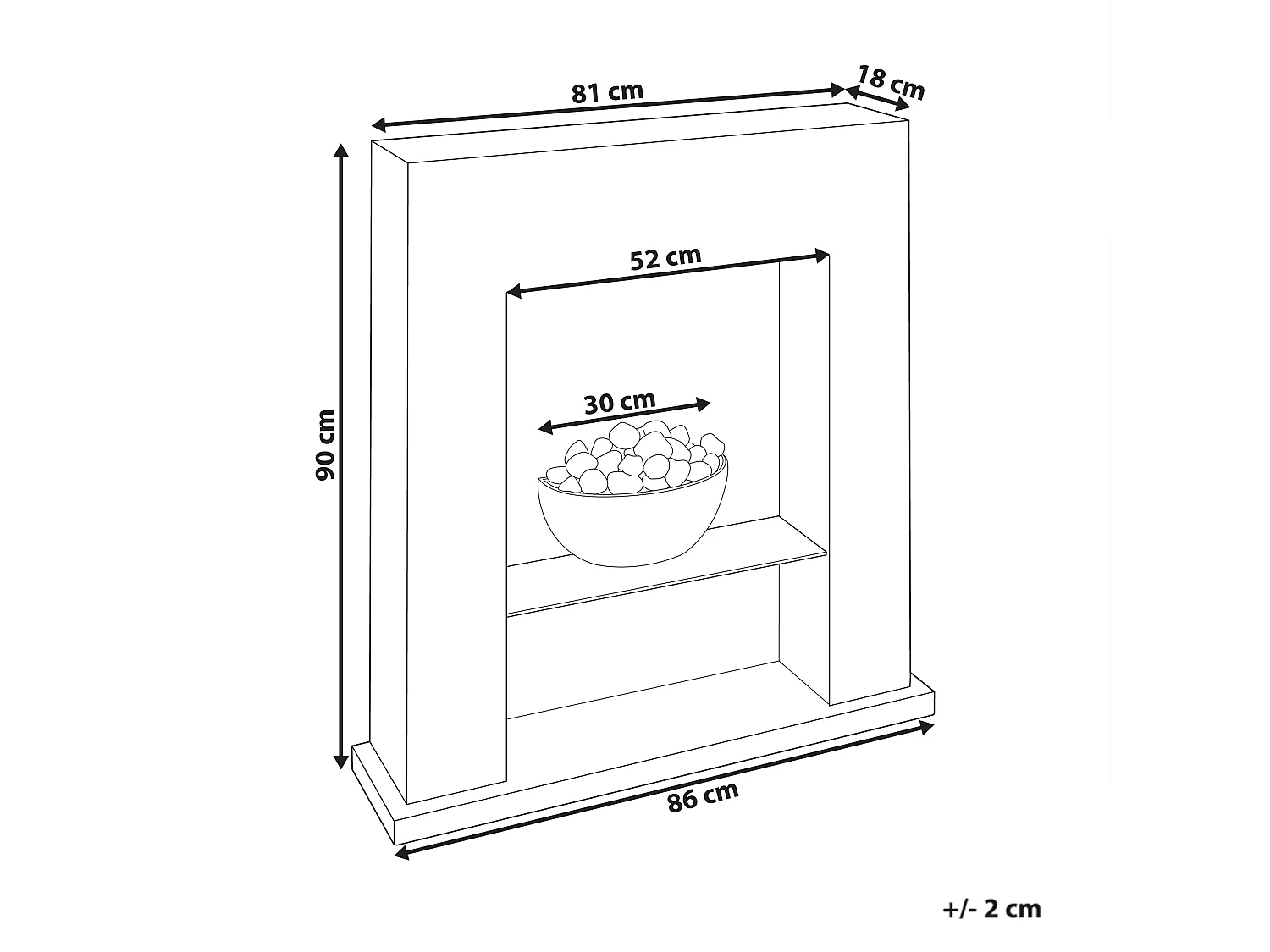Elektrokamin mit Heizfunktion DJURAB Schwarz