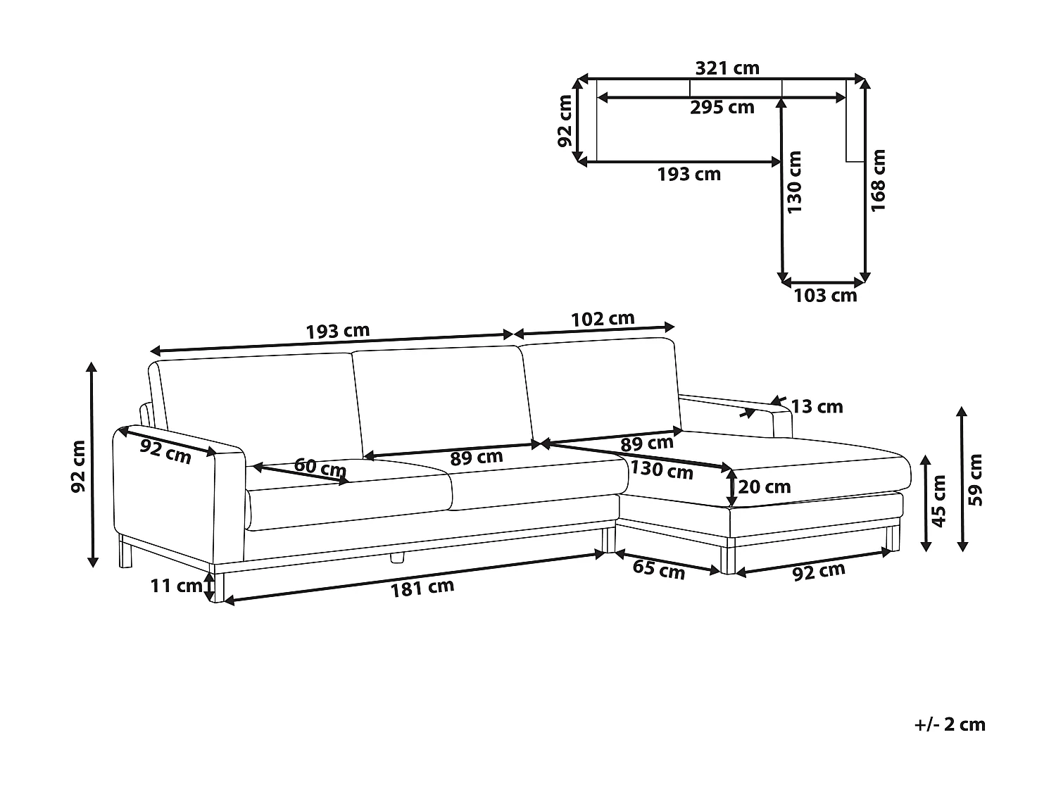 Canapé d'Angle à droite en Velours Côtelé Pieds en Bois Vert Siggard