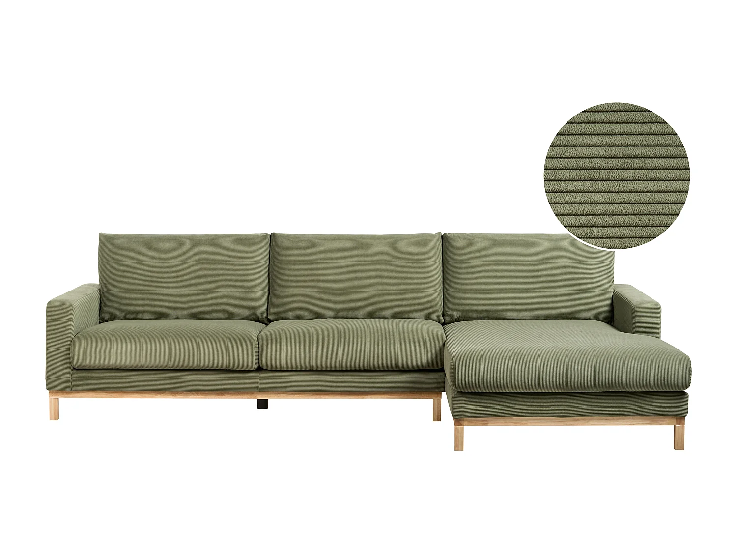 Linksseitiges Ecksofa SIGGARD Grün Cord Linksseitig