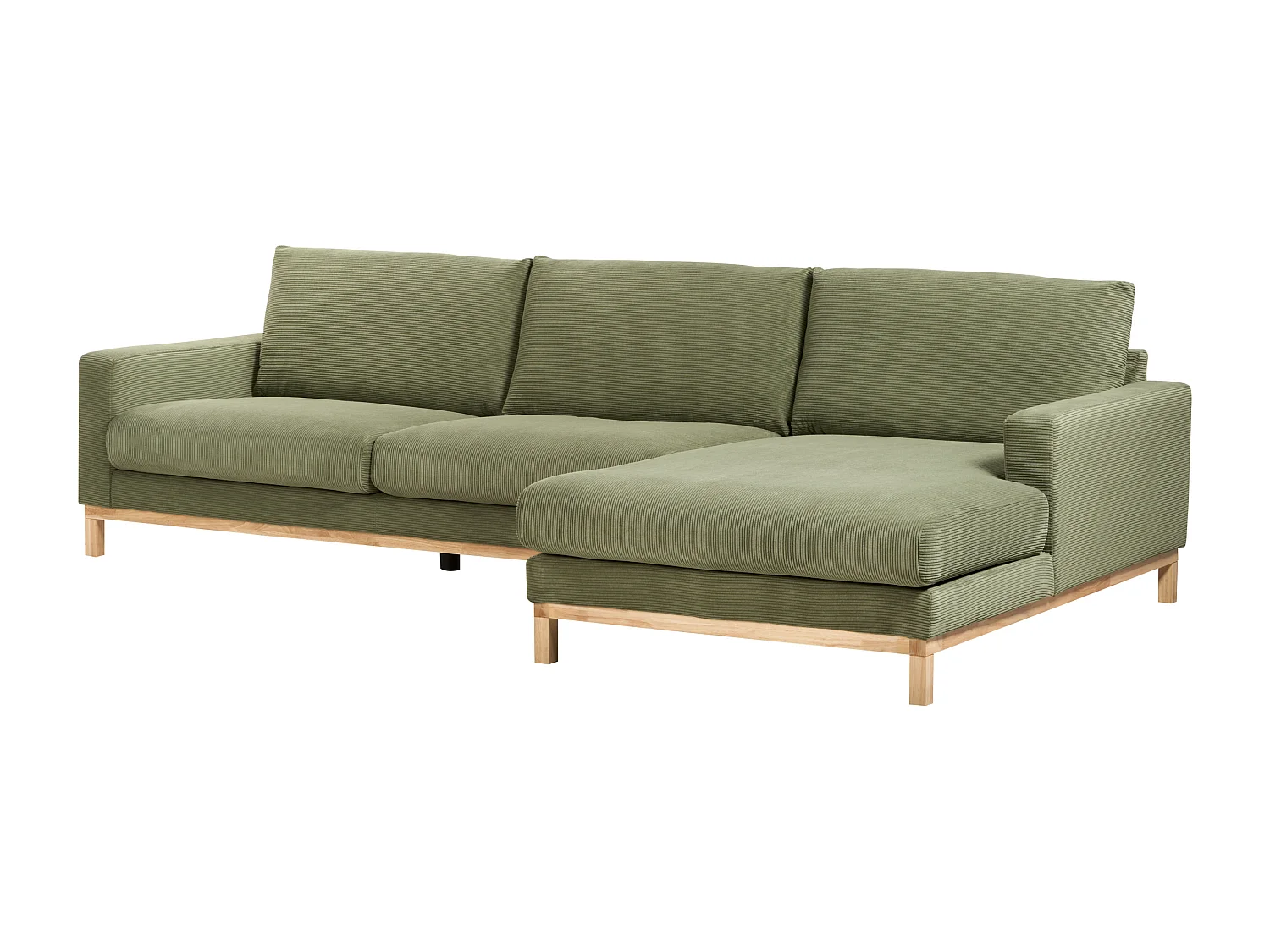 Linksseitiges Ecksofa SIGGARD Grün Cord Linksseitig