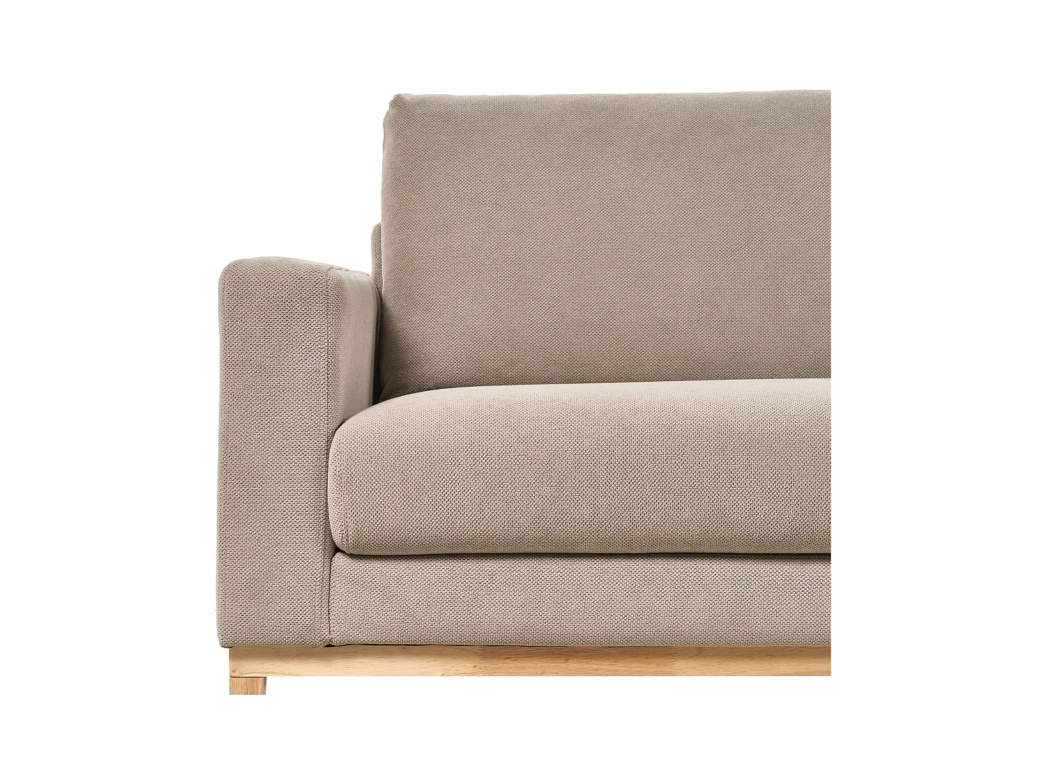 Canapé d'Angle à droite en Tissu Pieds en Bois Taupe Siggard