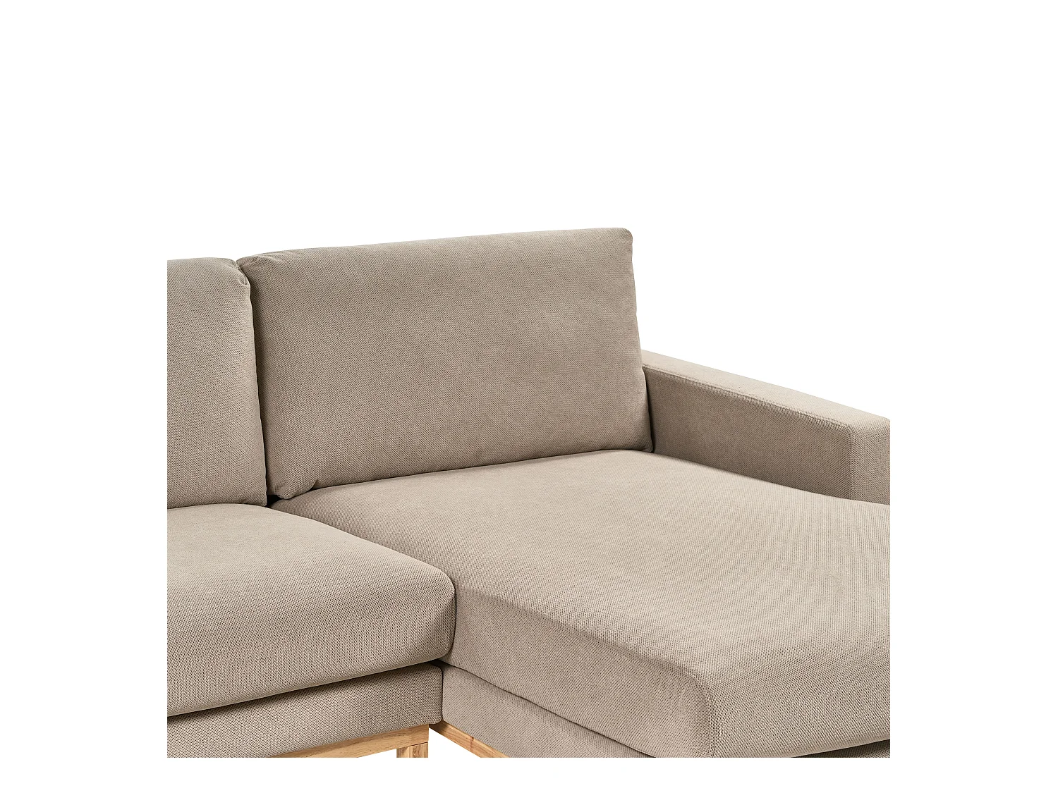 Canapé d'Angle à droite en Tissu Pieds en Bois Taupe Siggard