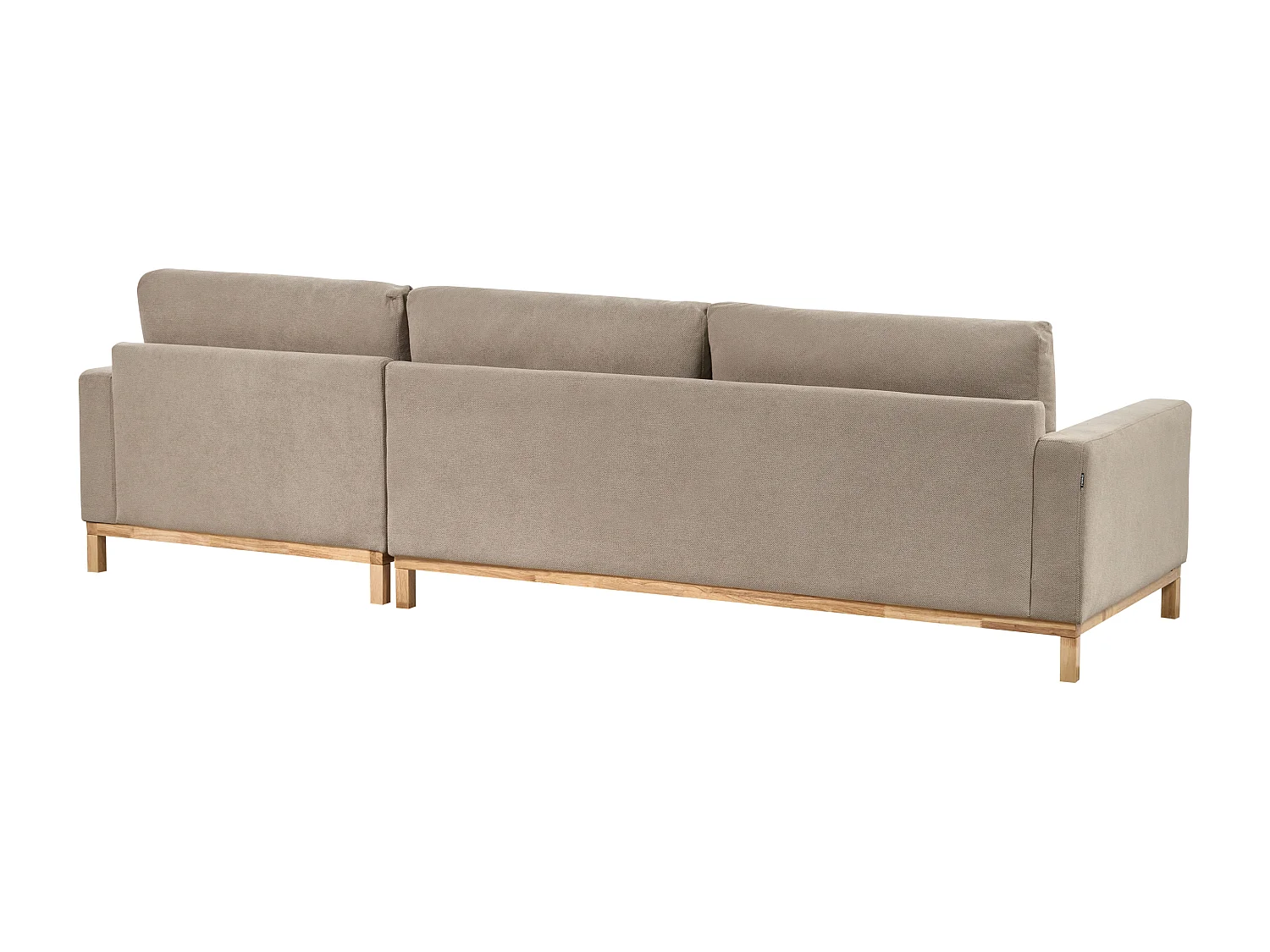 Canapé d'Angle à droite en Tissu Pieds en Bois Taupe Siggard