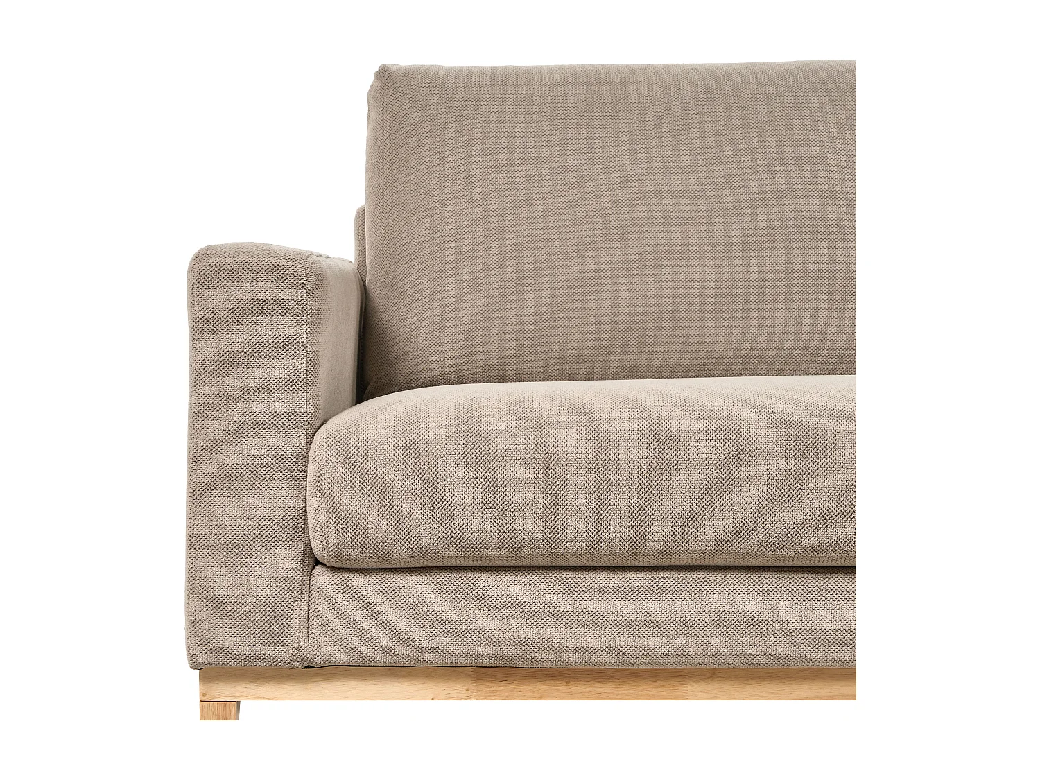 Canapé d'Angle à droite en Tissu Pieds en Bois Taupe Siggard