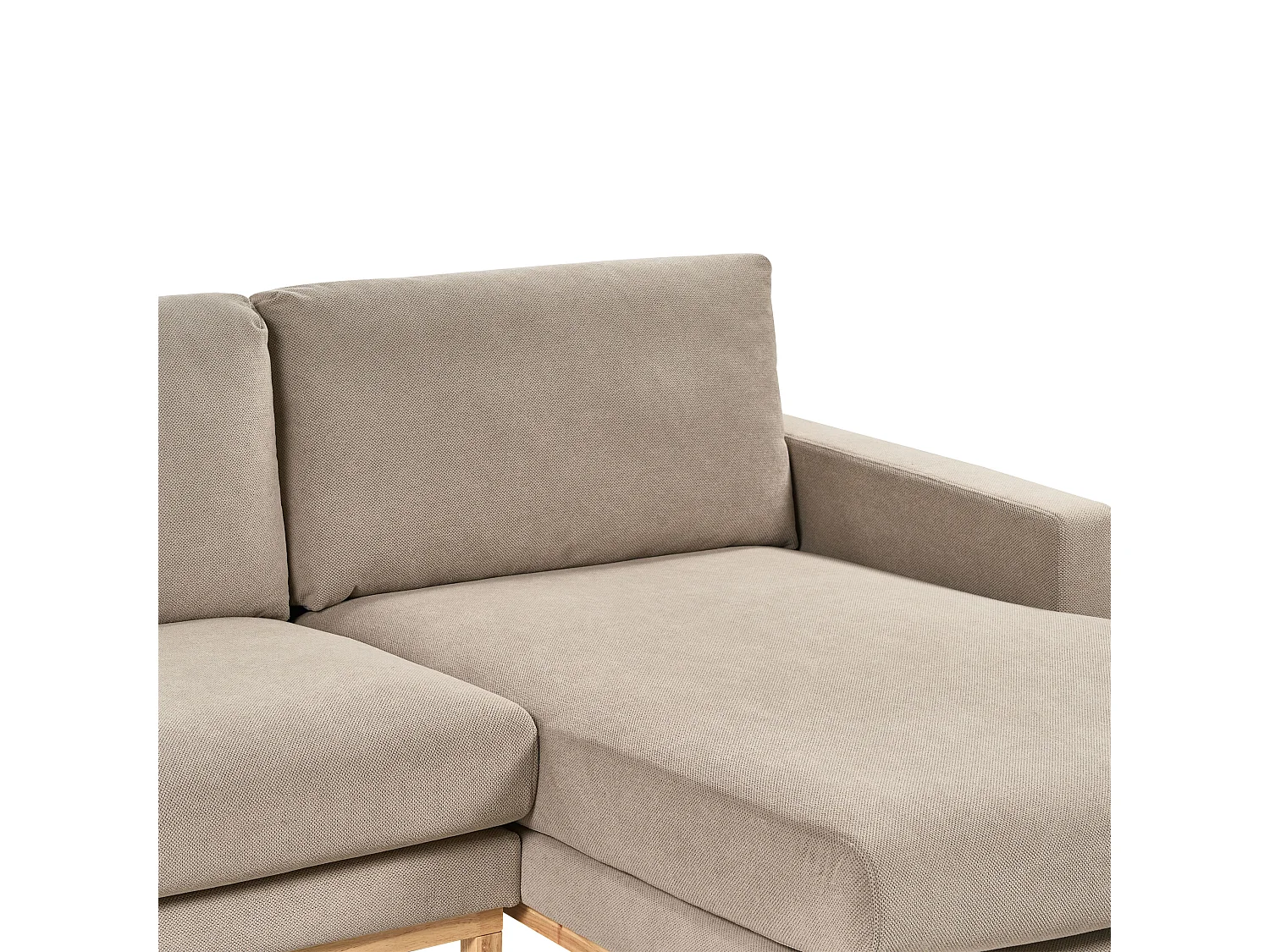 Canapé d'Angle à droite en Tissu Pieds en Bois Taupe Siggard