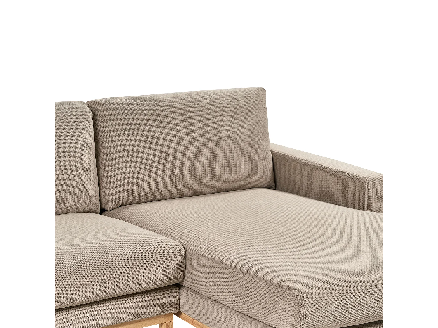 Canapé d\'Angle à droite en Tissu Pieds en Bois Taupe Siggard