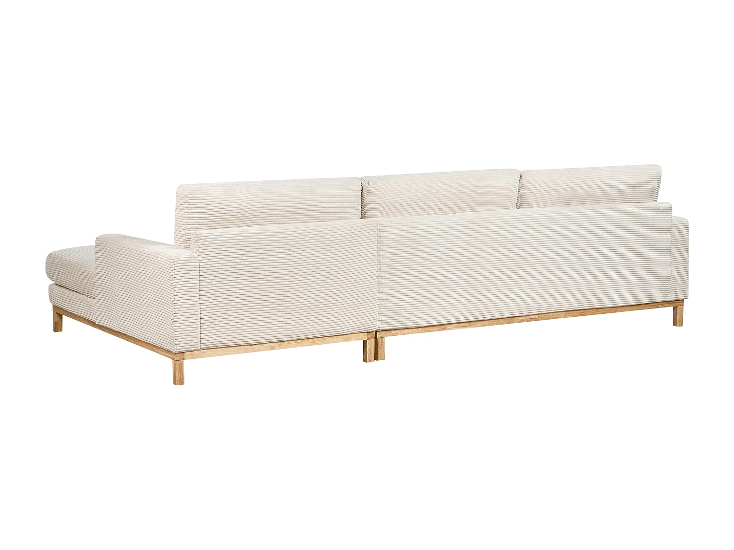 Hoekbank SIGGARD Corduroy Lichtbeige 4-zitter Linkerzijde