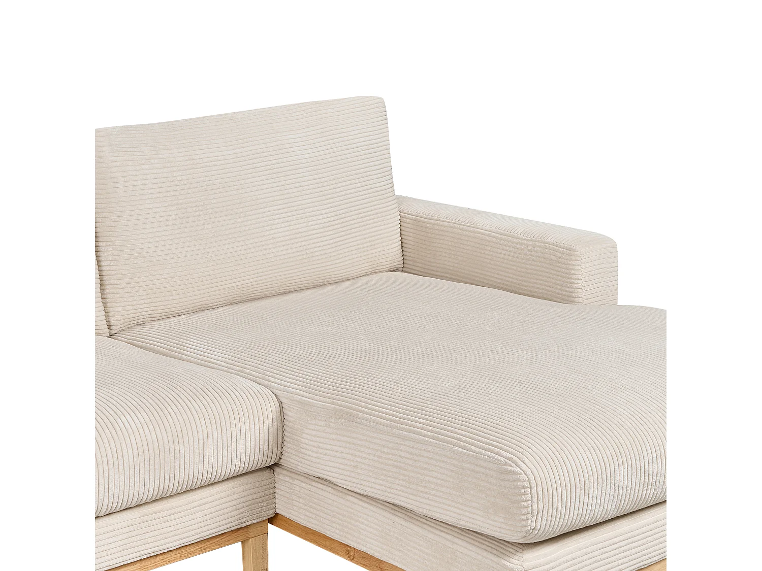 Hoekbank SIGGARD Corduroy Lichtbeige 4-zitter Linkerzijde