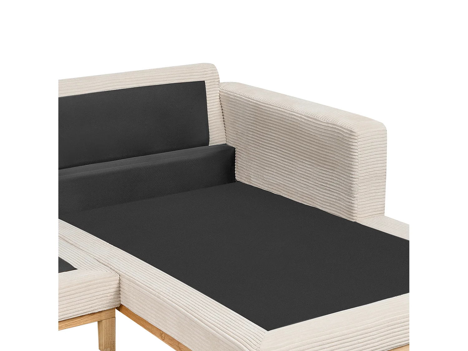 Hoekbank SIGGARD Corduroy Lichtbeige 4-zitter Linkerzijde