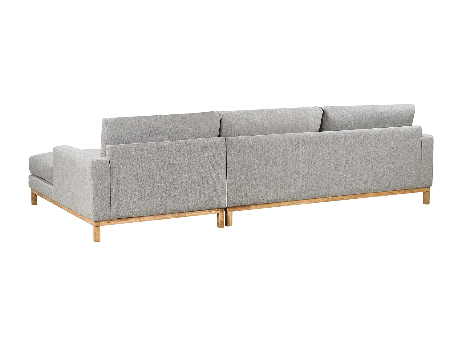 Canapé d'Angle à droite en Tissu Pieds en Bois Gris Siggard