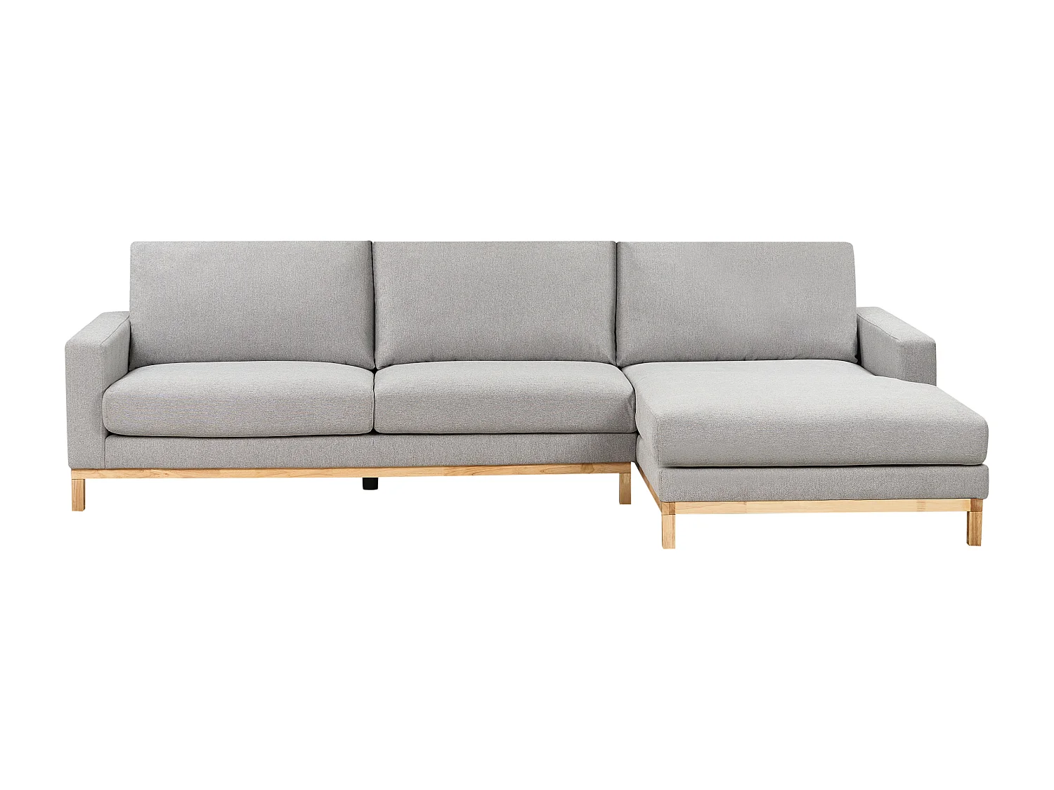 Canapé d'Angle à Gauche en Tissu Pieds en Bois Gris Siggard