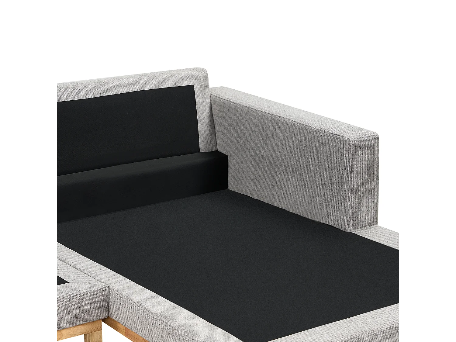 Canapé d'Angle à Gauche en Tissu Pieds en Bois Gris Siggard