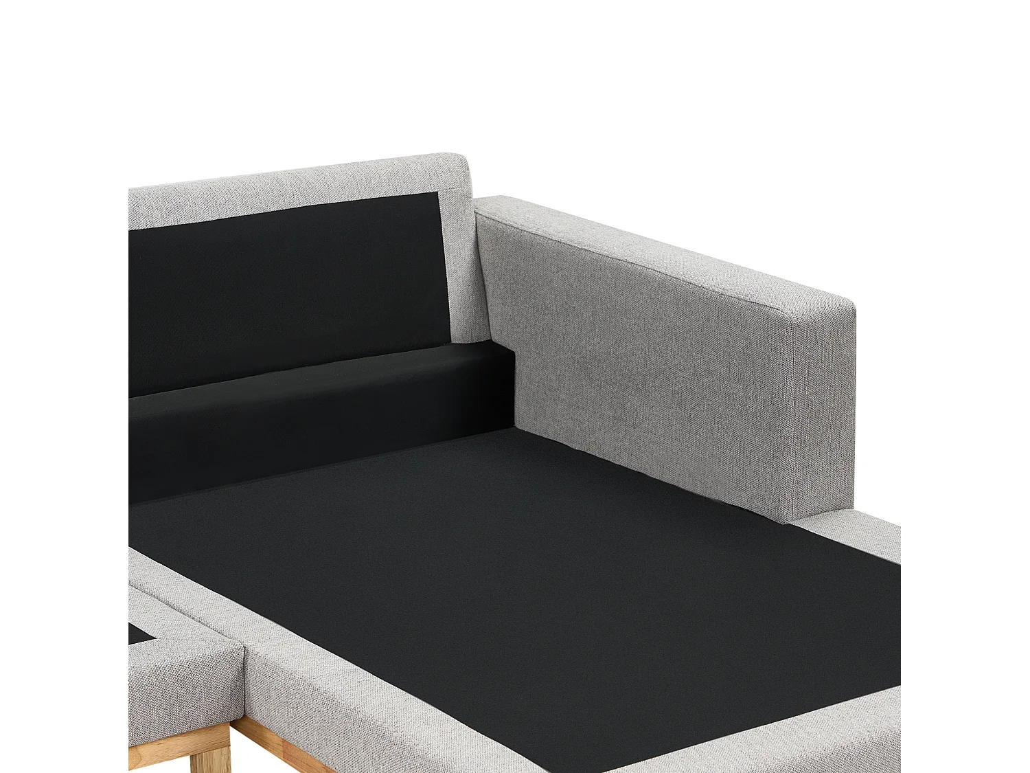 Canapé d'Angle à Gauche en Tissu Pieds en Bois Gris Siggard