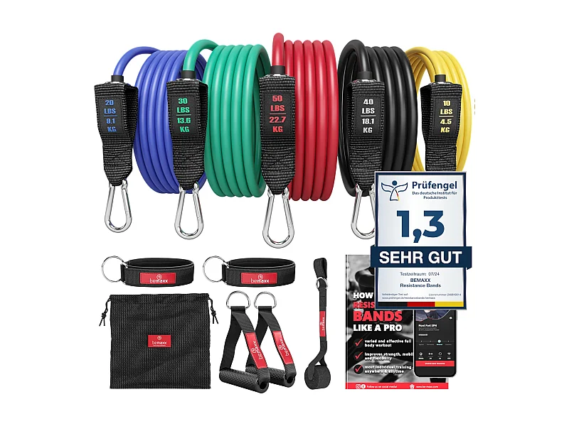 Resistance Bands Set mit Trainings-eBook -