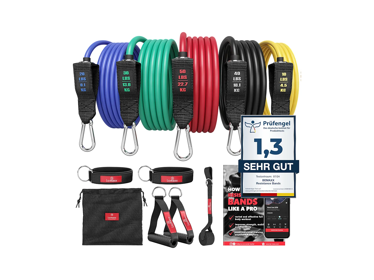 Resistance Bands Set mit Trainings-eBook -