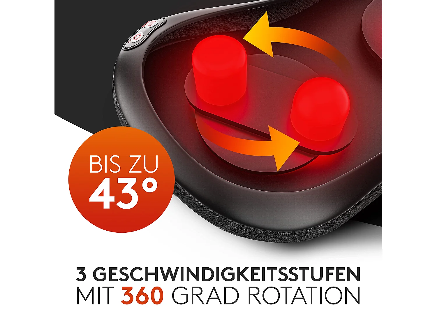 Wellax - Massagekissen mit Wärmefunktion & 360°