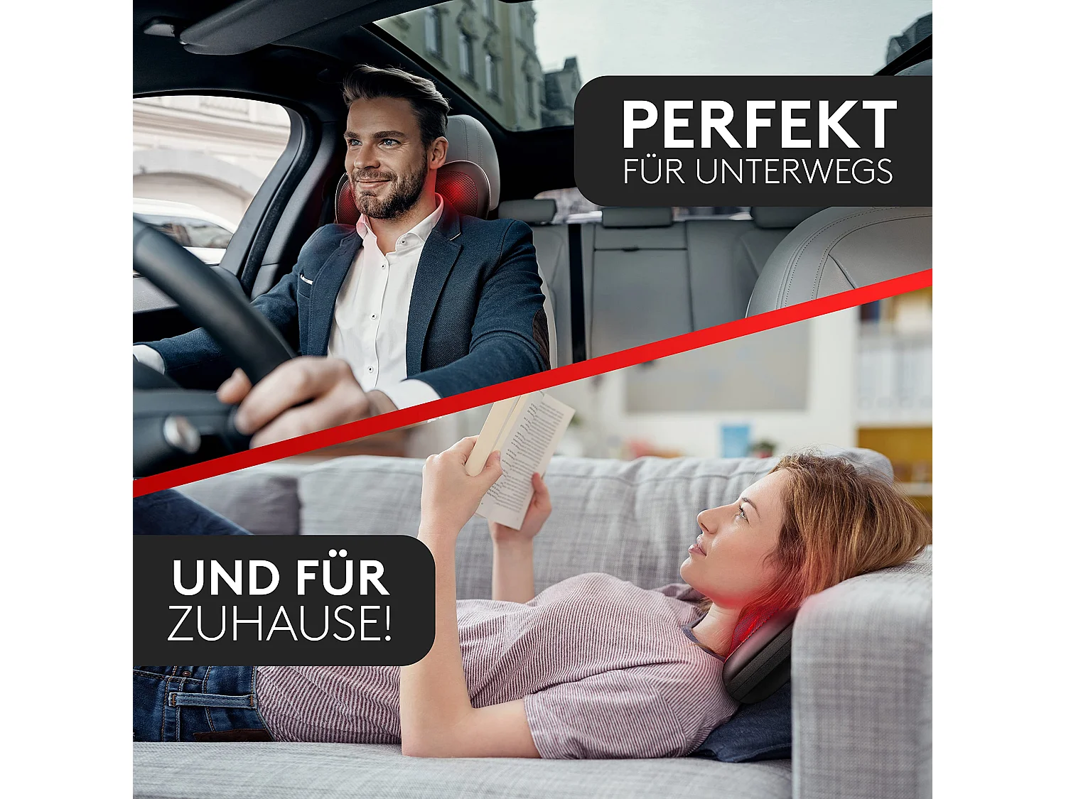 Wellax - Massagekissen mit Wärmefunktion & 360°