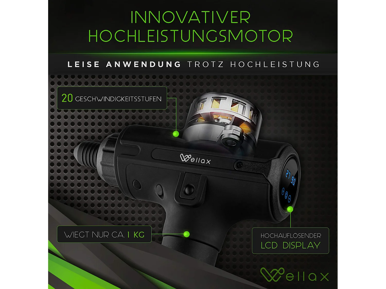 Wellax Massagepistole - Leistungsstarke Gymnastic