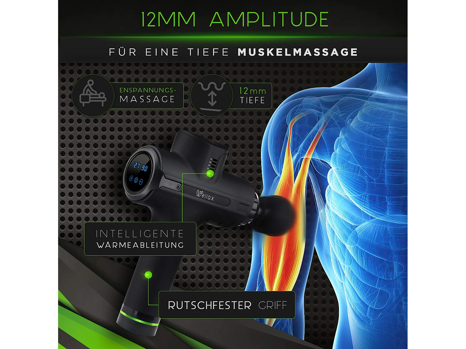 Wellax Massagepistole - Leistungsstarke Gymnastic