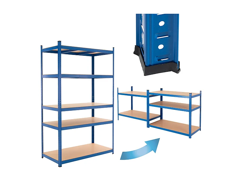 Portaoggetti da garage in metallo blu 200x100x50 cm ECD Germany