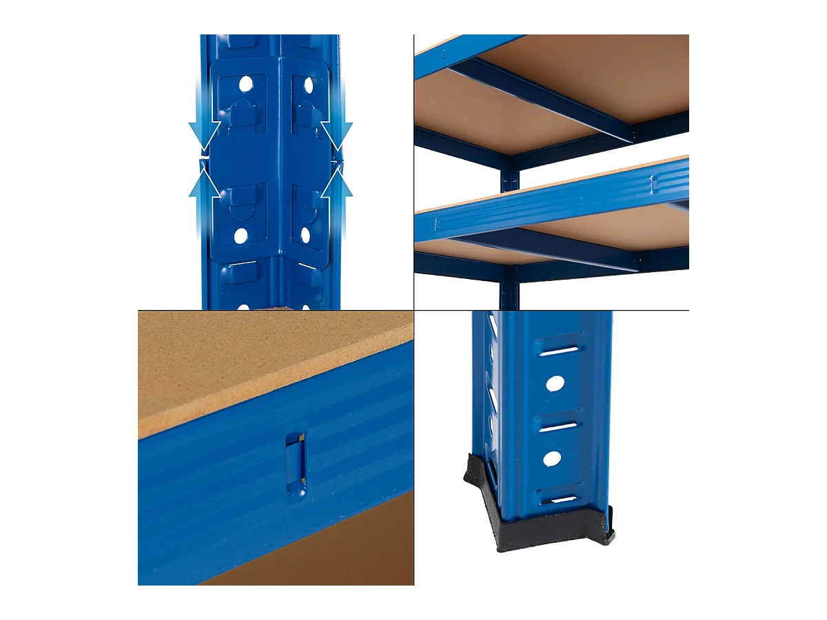 Portaoggetti da garage in metallo blu 200x100x50 cm ECD Germany