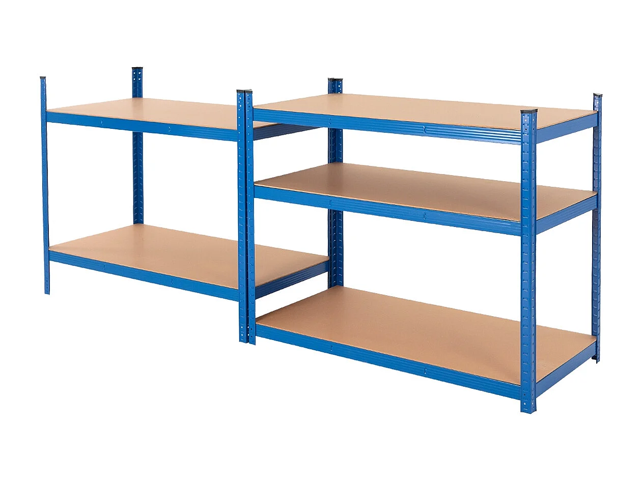 Étagère de rangement garage stockage métallique bleu 200x100x50 cm ECD Germany