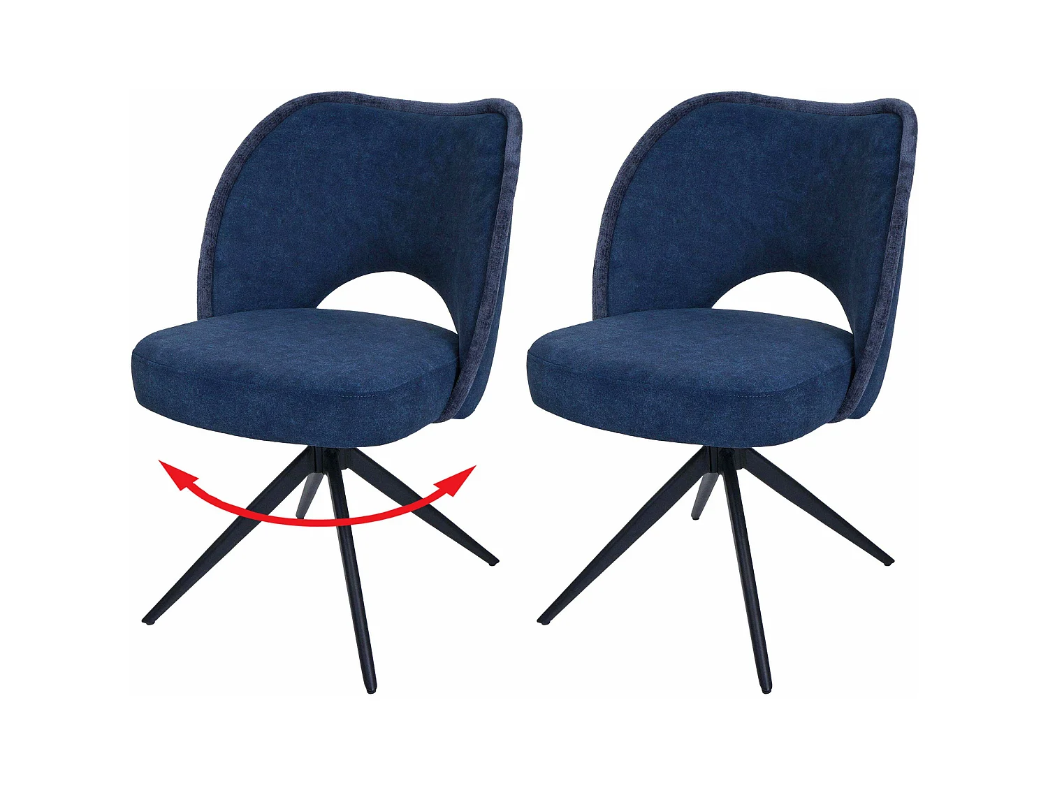 Eetkamerstoel MCW-N72 (set van 2),  blauw