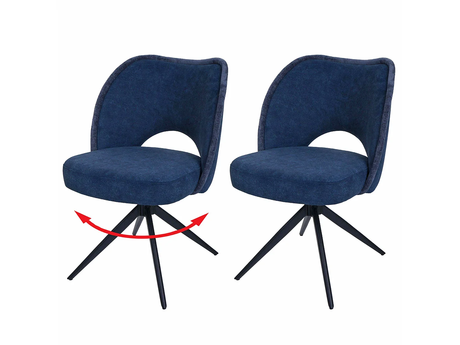 Chaise de salle à manger MCW-N72 (lot de 2),  bleu