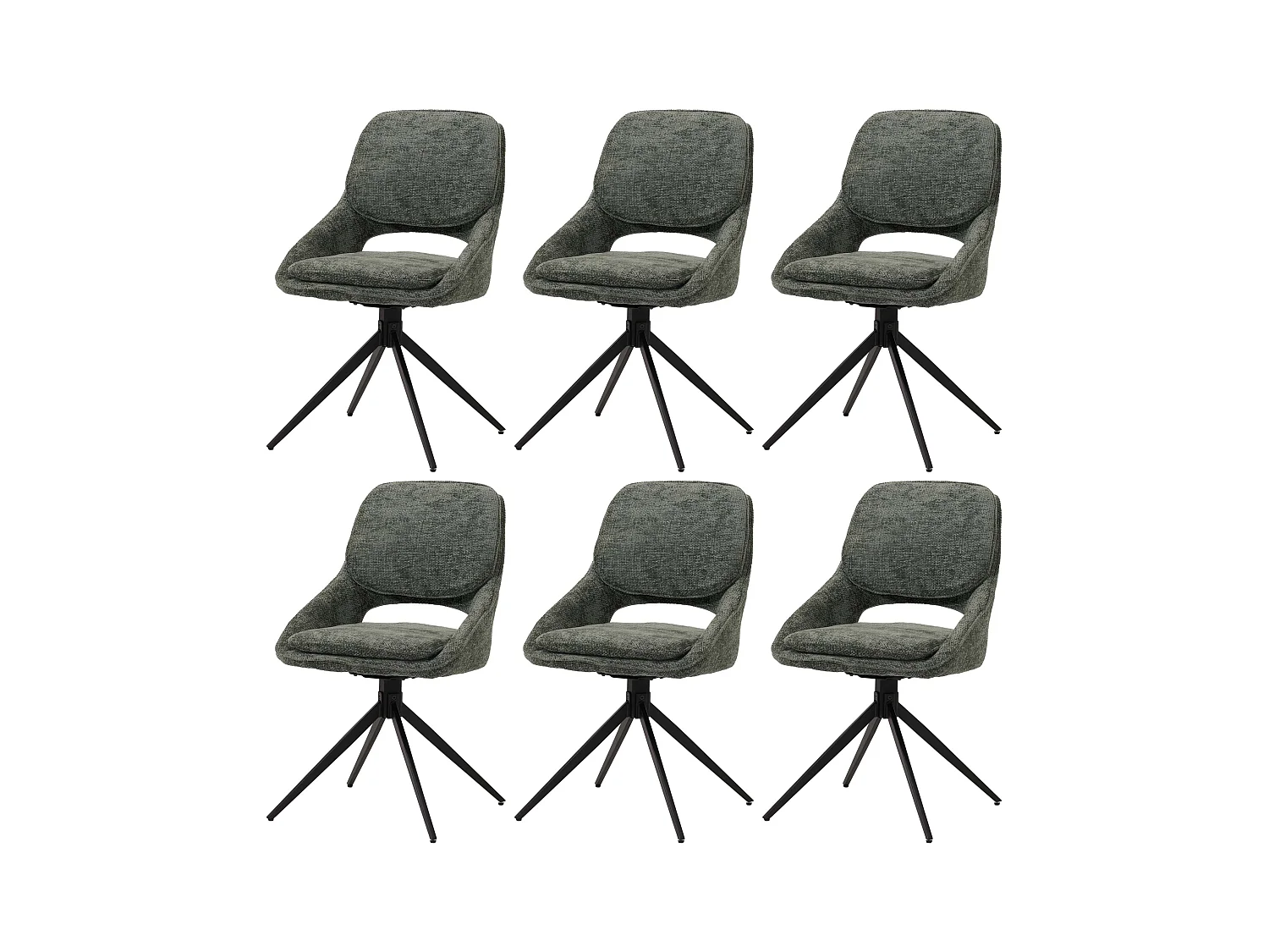 Chaise de salle à manger MCW-N73 (lot de 6),  vert