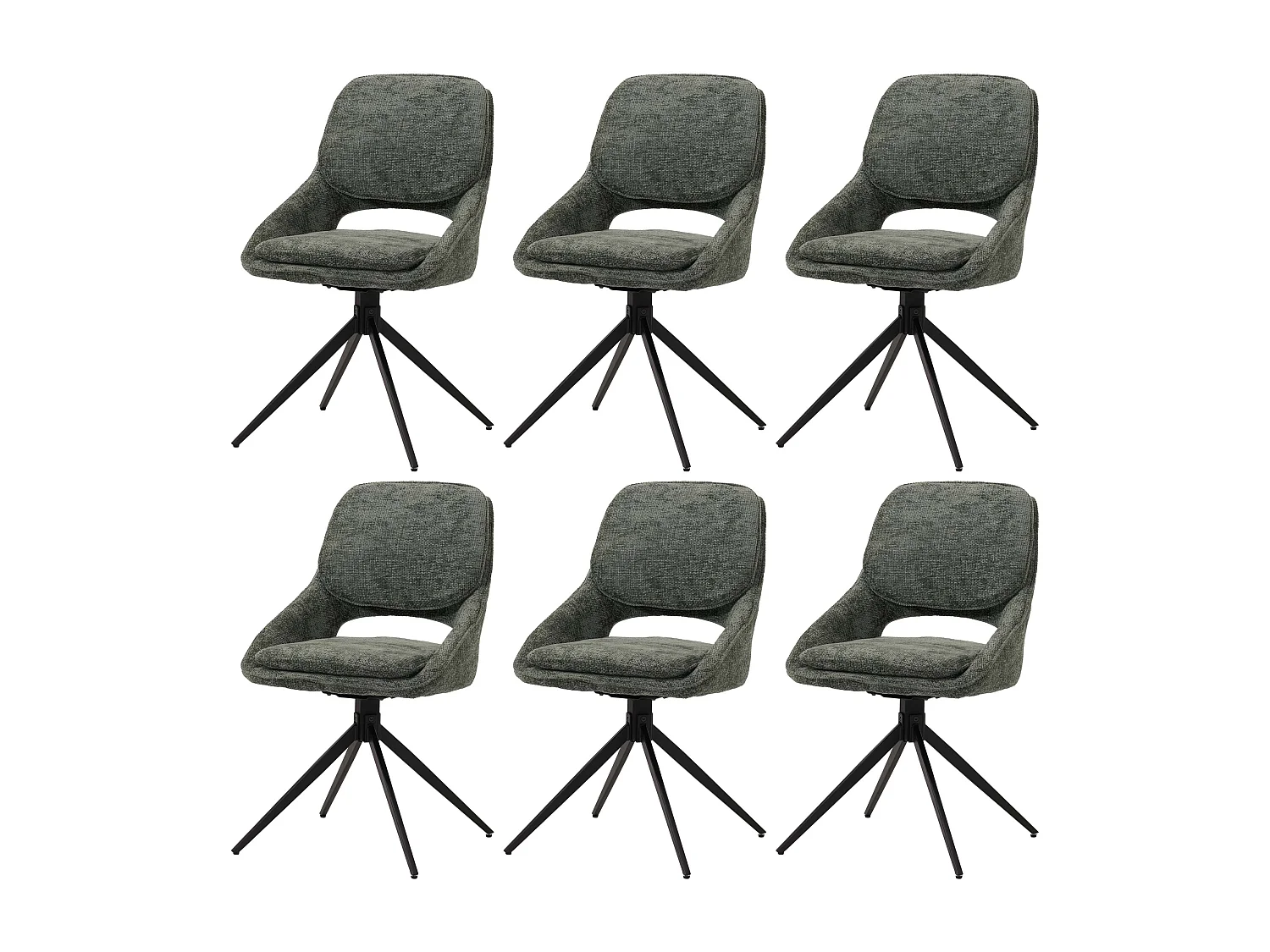 Chaise de salle à manger MCW-N73 (lot de 6),  vert